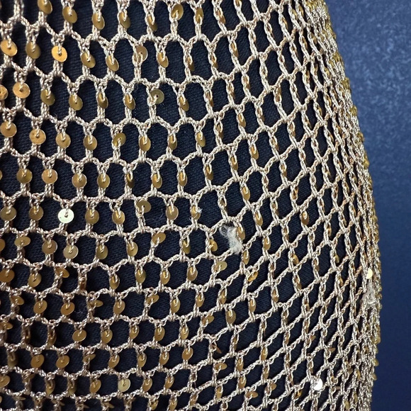 Gold sequin crochet tank top tunic size S/M - Picture 7 of 7
